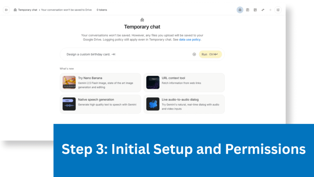 Screenshot placeholder: Setup permissions page
